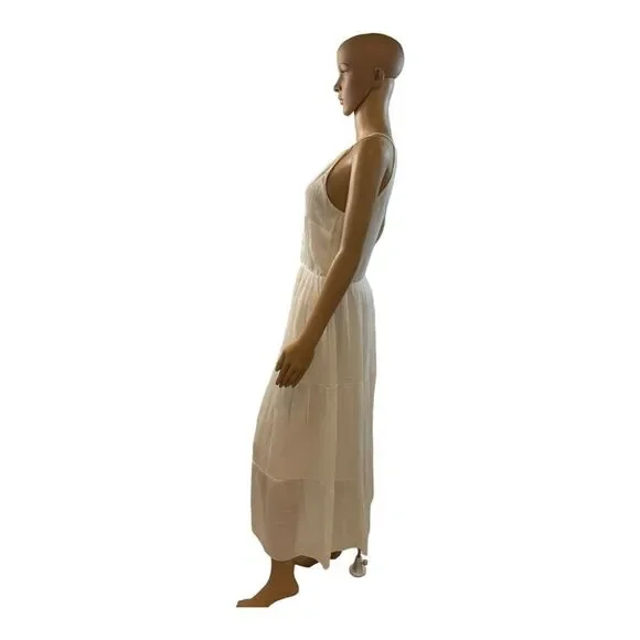 Kings Road Women's White Polyester Sleeveless Long Maxi Dress Size Small. - Picture 5 of 11